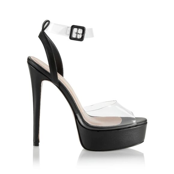 Andrea Wazen xAntigone PVC Platform Ankle-Strap Sandals...